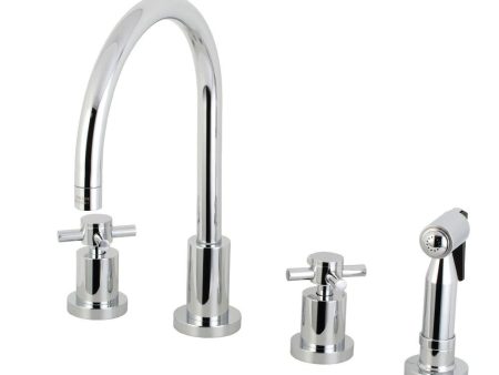 Kingston Brass Concord 8-Inch Widespread Kitchen Faucet with Brass Sprayer Online