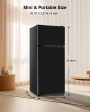 Mini Fridge with Freezer, 3.5 Cu.Ft Compact Refrigerator with Freezer, 7-level Thermostat & Removable Partition, Low-noise 2 Door Small Fridge for Office, Room, Rv, Corner, Black on Sale