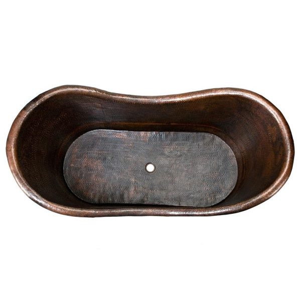 Premier Copper 67 in. Hammered Copper Double Slipper Bathtub (BTD67DB) Online