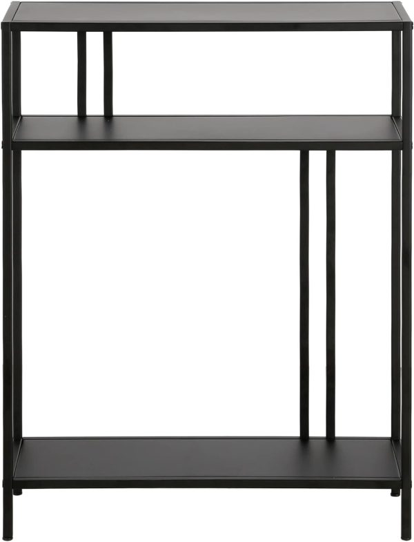 Henn&Hart 22  Wide Rectangular Console Table with Metal Shelves in Blackened Bronze, Entryway Table, Accent Table for Living Room, Hallway Online now