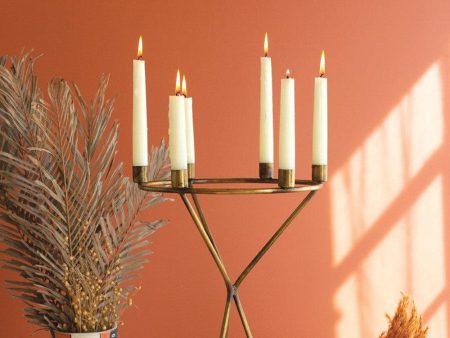 Kalalou Antique Brass Table Top Candelabra W Six Candle Holders #3 For Cheap