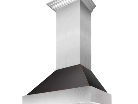 ZLINE Ducted DuraSnow® Stainless Steel Range Hood with Oil-Rubbed Bronze Shell (8654ORB) For Cheap