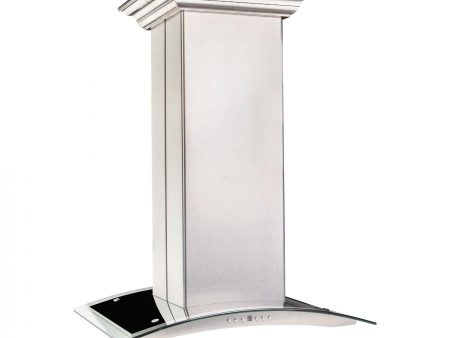 ZLINE Island Mount Range Hood in Fingerprint Resistant Stainless Steel and Glass (8GL14iS) For Sale