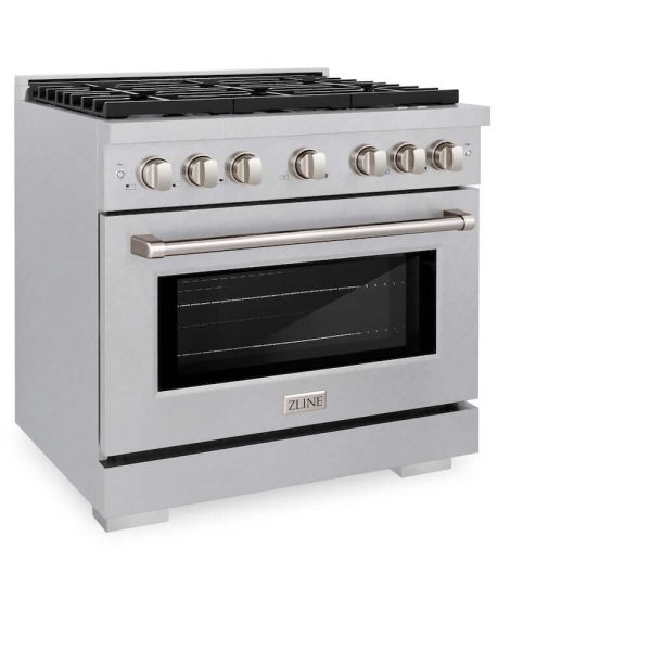 ZLINE 36 in. 5.2 cu. ft. Paramount Gas Range with 6 burner Cooktop and Convection Gas Oven in DuraSnow® Stainless Steel (SGRS-36) Hot on Sale