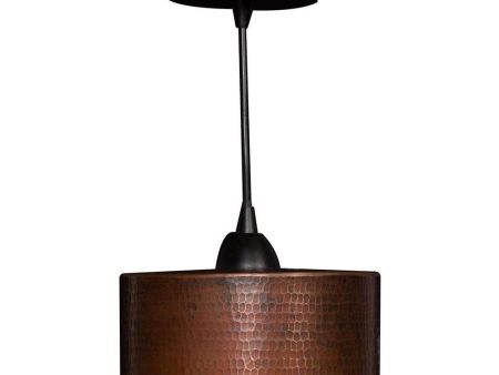 Premier Copper 8 in. Hammered Copper Round Cylinder Pendant Light (L900DB) Online Hot Sale