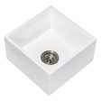 Kingston Brass Arcticstone Solid Surface Undermount 15  Square Single Bowl Bar Sink with Drain, Matte White For Cheap