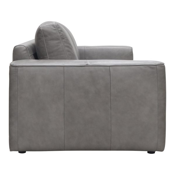 Moe s Home Collection Hansen Leather Sofa Concrete Gray Supply