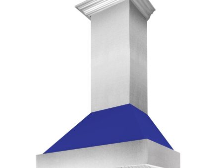 ZLINE Ducted Fingerprint Resistant Stainless Steel Range Hood with Blue Matte Shell (8654BM) Discount