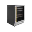 ZLINE  Autograph Edition 24 in. Monument Dual Zone 44-Bottle Wine Cooler in Stainless Steel with Polished Gold Accents (RWVZ-UD-24-G) Fashion