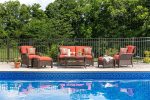 La-Z-Boy Outdoor Sawyer 6 Piece Resin Wicker Patio Furniture Conversation Set (Grenadine Orange) with All Weather Sunbrella Cushions Fashion