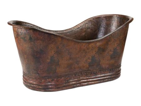 Premier Copper 67 in. Hammered Copper Double Slipper Bathtub (BTD67DB) Online