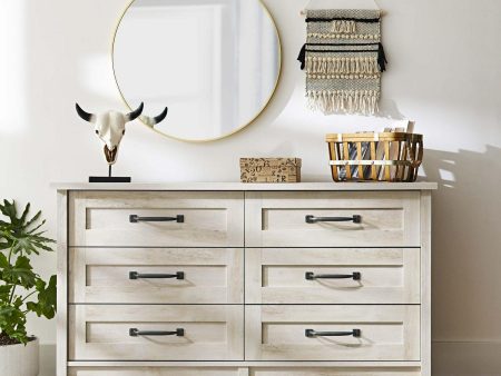 Better Homes & Gardens Modern Farmhouse 6-Drawer Dresser, Rustic White Finish - open_box Cheap