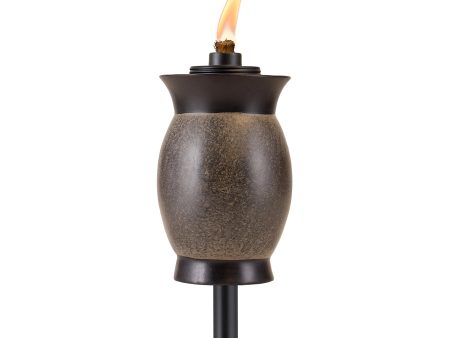 TIKI® Brand Convertible 64 Inch TIKI Torch Resin Jar Brown, Stone,1112155 - new Fashion