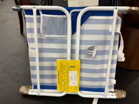 2-Pack Mainstays Folding Backpack Face-Down Beach Lounger, Blue & White Stripe - new Discount