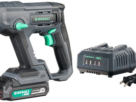 Amazon Brand - Denali by SKIL 20V Cordless Rotary Hammer Kit with 2.0Ah Lithium Battery and 2.4A Charger, Blue - open_box Hot on Sale