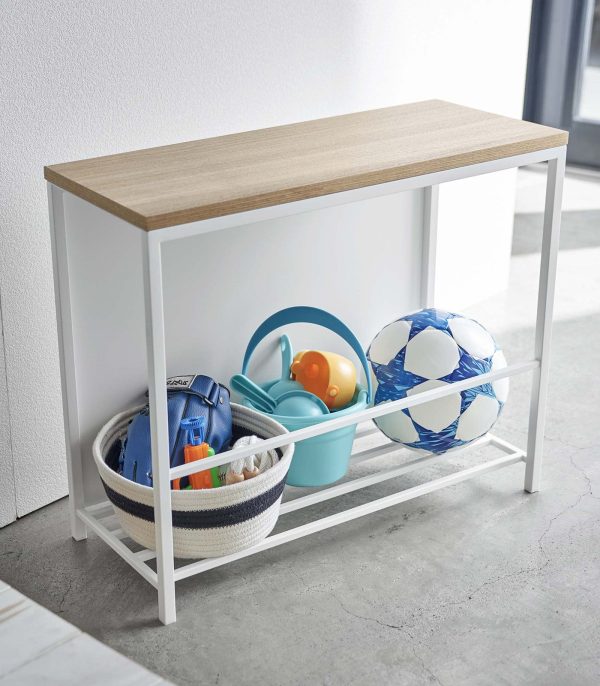 Entryway Storage Organizer & Bench (18  H)  - Steel + Wood Sale