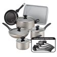 Farberware Dishwasher Safe Nonstick Cookware Pots and Pans Set, 15 Piece, Champagne - new Cheap