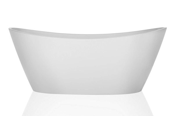 Empava 67  Made in USA Luxury Freestanding Bathtub Soaking SPA Flat Bottom Stand Alone Tub Modern Style with Custom Contemporary Design in White Acrylic EMPV-FT1518 Hot on Sale