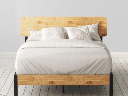 Olivia Metal and Wood Platform Bed Frame Online Sale