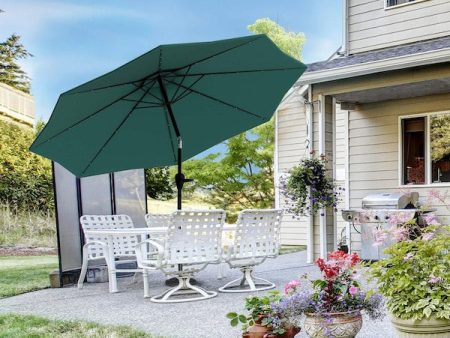 10-Foot Outdoor Patio Umbrella, Hunter Green - open_box Supply