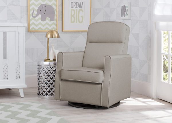 Delta Children Blair Slim Nursery Glider Swivel Rocker Chair, Taupe - new Sale