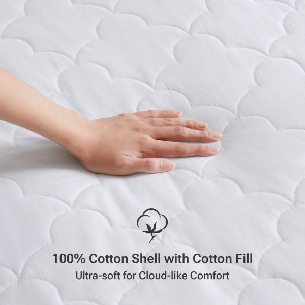 Sleep Philosophy Cal King Mattress Pad, Cotton Mattress Protector Classic Cloud Quilted Bed Cover, All Natural Breathable Mattress Topper Fitted Pocket Fits Up to 16 , Machine Washable, White - open_box Online