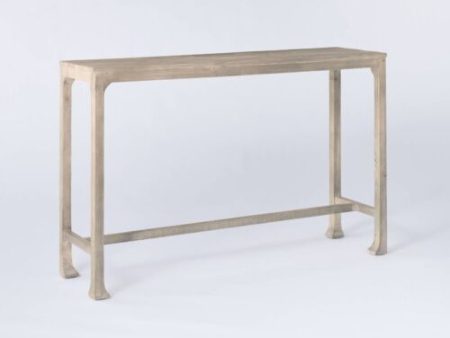 Console Table Belmont Shore Curved Foot Knock Down Natural Durable Wood Frame - display_model Sale