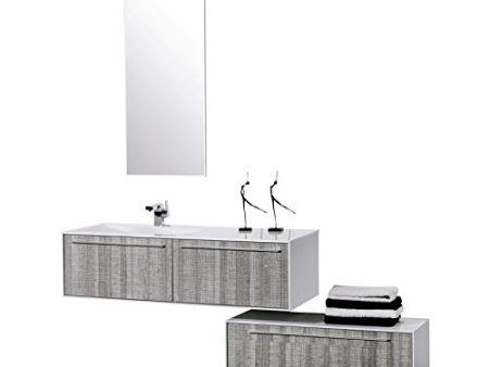 Aquamoon Star 53 High Gloss Ashwood Modern Bathroom Vanity with Mirror and Floor Mount Cabinet Online Hot Sale