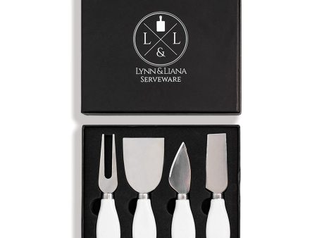 Lynn & Liana Designs 4-Piece Cheese Knife Set with Ceramic Handles For Cheap