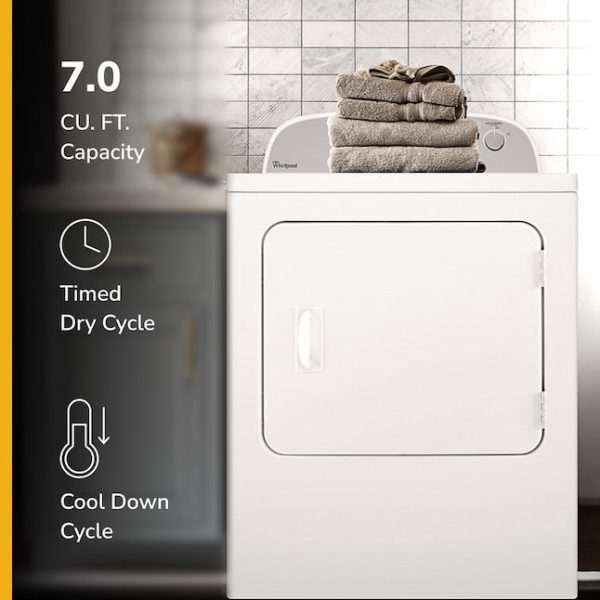 Whirlpool 7-cu ft Vented Electric Dryer (White) - display_model on Sale