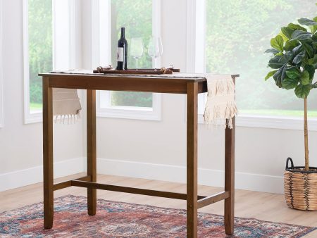 Linon Rustic Brown 42 inch Bar Height Pub Claridge Table - display_model For Discount