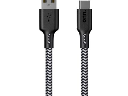 onn. 10ft USB to USB-C Cable, Black, Compatible with USB-C Devices - open_box Hot on Sale