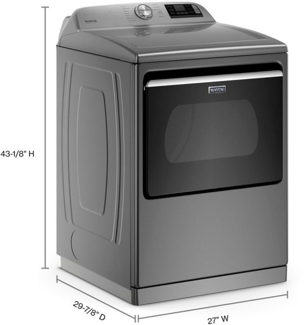 Maytag - 7.4 Cu. Ft. Smart Electric Dryer with Steam and Extra Power Button - Metallic Slate - display_model Supply