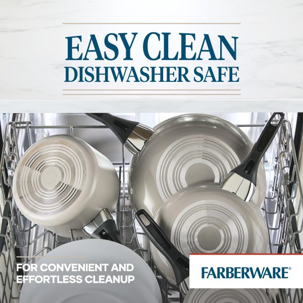 Farberware Dishwasher Safe Nonstick Cookware Pots and Pans Set, 15 Piece, Champagne - new Cheap