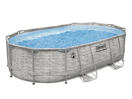 Coleman Power Steel 16 ft. x 10 ft. x 42 in. Oval Metal Frame Above Ground Pool Set - open_box Hot on Sale