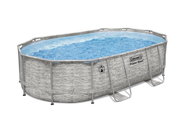 Coleman Power Steel 16 ft. x 10 ft. x 42 in. Oval Metal Frame Above Ground Pool Set - open_box Hot on Sale