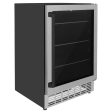 ZLINE Autograph Edition 24 in. Monument 154 Can Beverage Fridge in Stainless Steel with Matte Black Accents (RBVZ-US-24-MB) Online Hot Sale