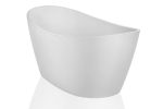 Empava 67  Made in USA Luxury Freestanding Bathtub Soaking SPA Flat Bottom Stand Alone Tub Modern Style with Custom Contemporary Design in White Acrylic EMPV-FT1518 Hot on Sale