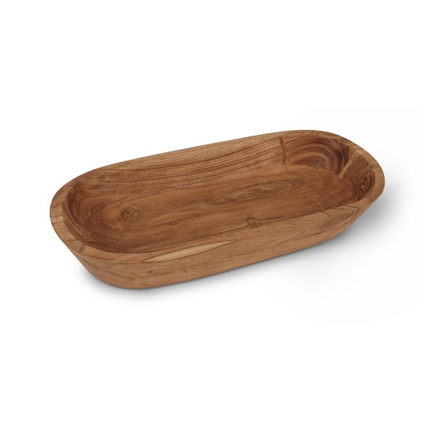 Wooden Dough Bowl – Handmade Decorative Bowls for Home Decor, Bathroom, Kitchen Counter & More - Acacia Wood Large Dough Bowl Fits Cosmetics, Keys & Other Knick Knacks – Great Boho Home Decorations - new For Cheap