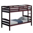 FM-BK110ES-T Finsbury espresso finish wood twin over twin bunk bed arch slat design - new For Cheap