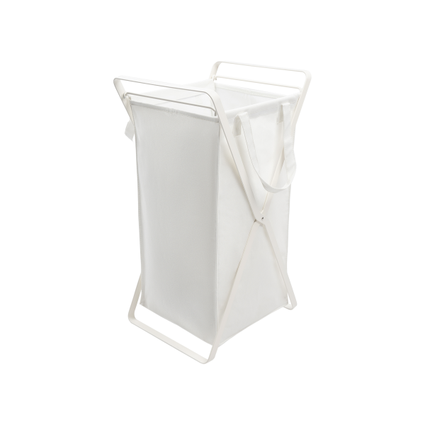 Laundry Hamper with Cotton Liner - Two Sizes - Steel + Cotton Fashion