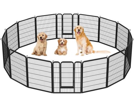 Yaheetech Dog Playpen Outdoor 40 inch 16 Panels Indoor Dog Fence Metal Dog Pen Heavy Duty Pet Exercise Pen for RV Camping Garden - new on Sale