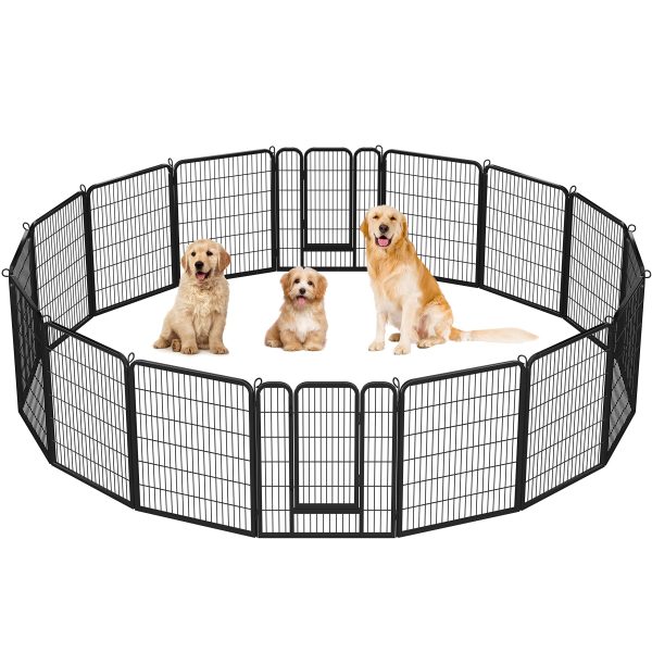 Yaheetech Dog Playpen Outdoor 40 inch 16 Panels Indoor Dog Fence Metal Dog Pen Heavy Duty Pet Exercise Pen for RV Camping Garden - new on Sale