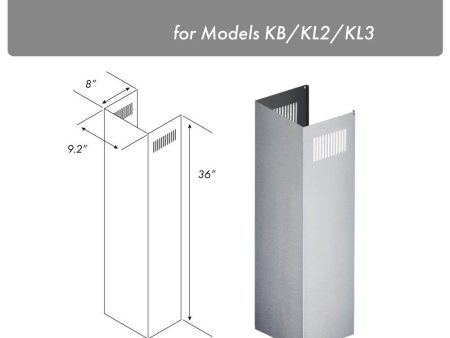 ZLINE 1-36 in. Chimney Extension for 9 ft. to 10 ft. Ceilings (1PCEXT-KB KL2 KL3) Supply