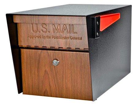 Mail Boss Curbside, Wood Grain 7510 Mail Manager Locking Security Mailbox, Steel, Black - new For Cheap