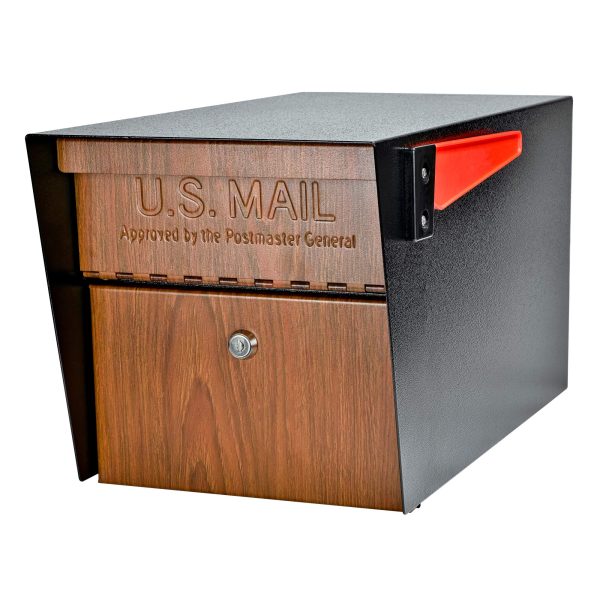 Mail Boss Curbside, Wood Grain 7510 Mail Manager Locking Security Mailbox, Steel, Black - new For Cheap