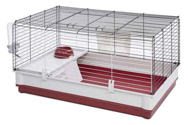 Midwest Homes for Pets Deluxe Rabbit & Guinea Pig Cage, X-Large, White & Red; 47.2 x 19.7 x 23.6 Inc - open_box on Sale