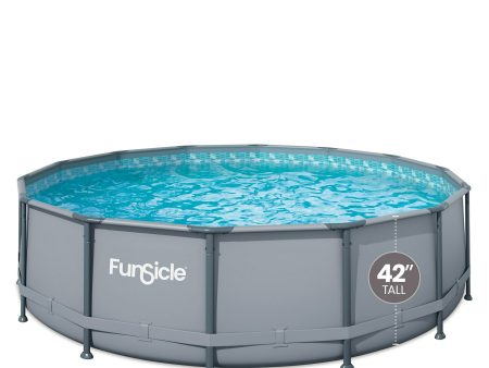 Funsicle 14 ft Oasis Round Above Ground Metal Frame Swimming Pool, Includes SkimmerPlus Pump, Age 6 - open_box Online Sale