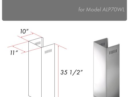 ZLINE 1-36 in. Chimney Extension for 9 ft. to 10 ft. Ceilings (1PCEXT-ALP70WL) Online