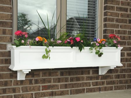 Mayne Fairfield 5824W Window Box Planter, 5-Foot, White - new For Discount